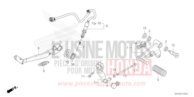 PEDALE de NC750X "Méca" MAT PEARL GLARE WHITE (NHB54) 2025
